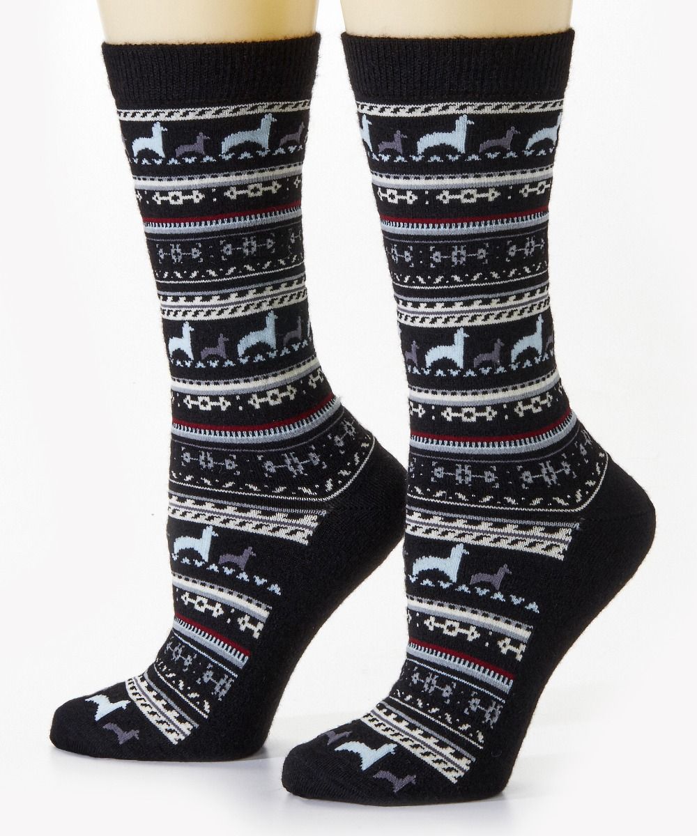 Lightweight Patterned Alpaca Socks