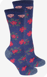 Lightweight Flower Alpaca Socks
