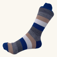 Colorful striped sock on a white background