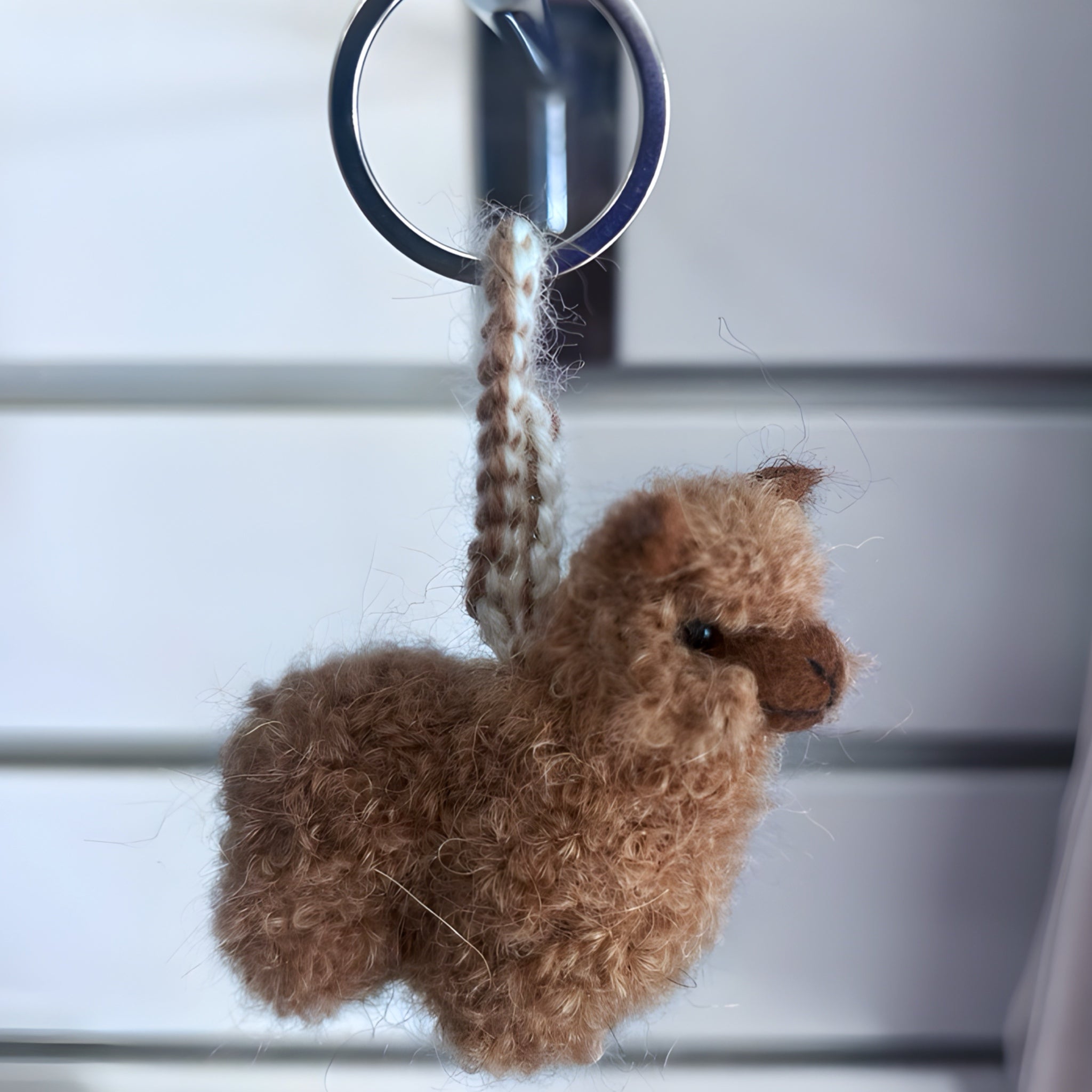 Handfelted Alpaca Keychain