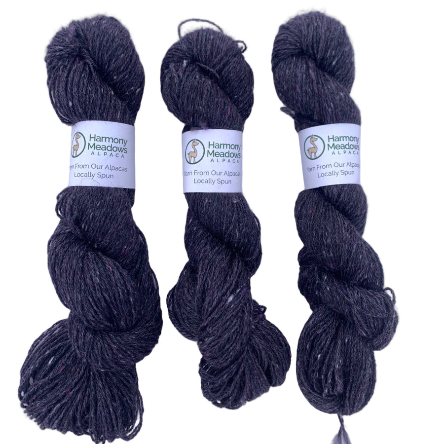 Sport Alpaca Yarn — Black, Alpaca/Merino/Silk, 300 yds
