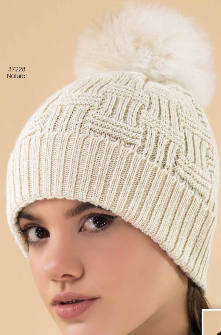 Brittany Fur Pom Pom Hat - 100% Alpaca