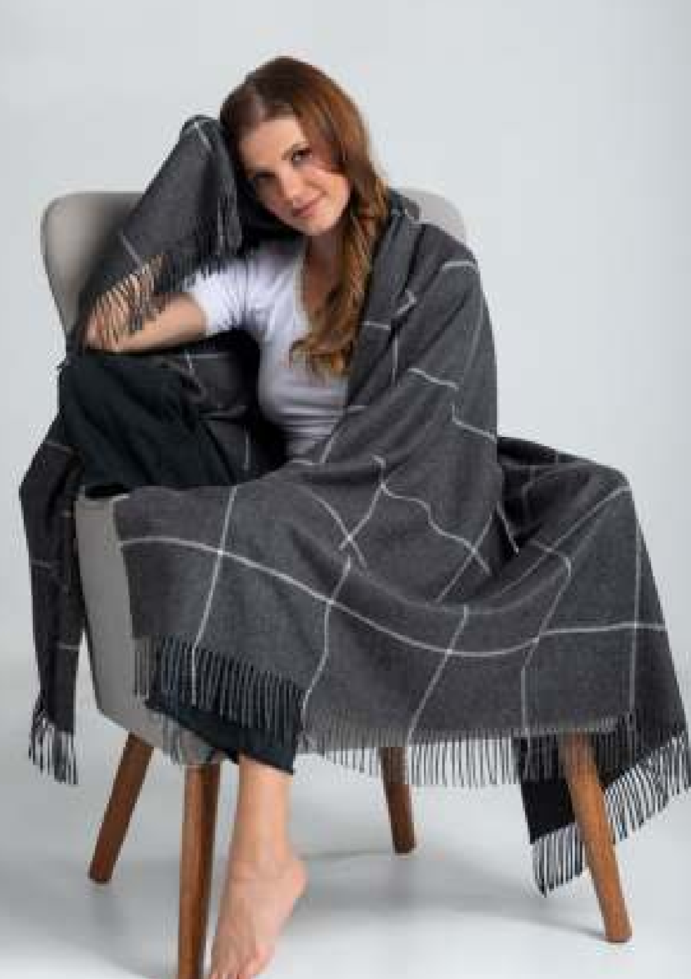 Square Pattern Throw - 100% Baby Alpaca