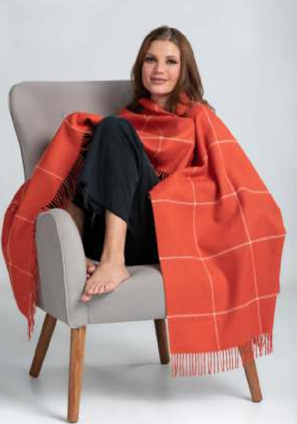 Square Pattern Throw - 100% Baby Alpaca