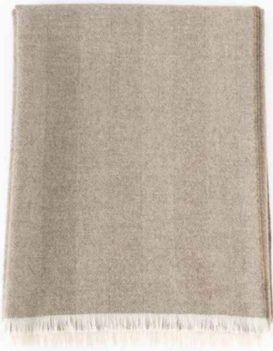 Wide Herringbone Throw - 100% Baby Alpaca