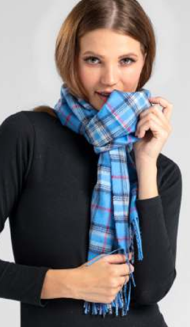 Plaid Pattern Scarf - 100% Baby Alpaca