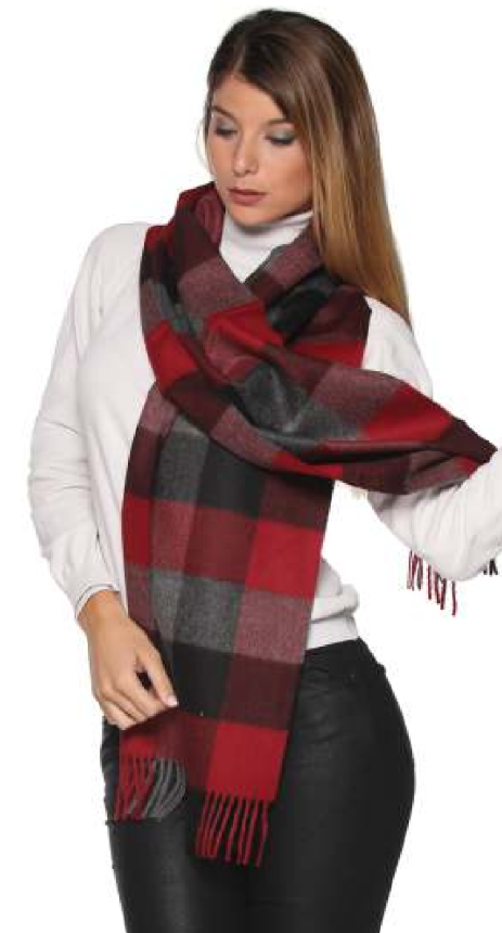 Square Pattern Scarf - 100% Baby Alpaca