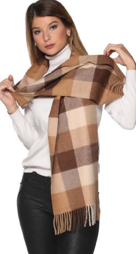 Square Pattern Scarf - 100% Baby Alpaca