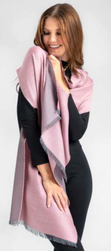 Double Faced Scarf - 70% Baby Alpaca 30% Silk