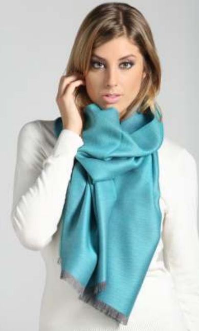 Double Faced Scarf - 70% Baby Alpaca 30% Silk