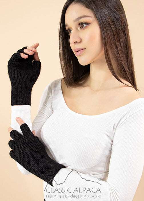 Half Finger Gloves - 100% Alpaca