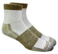 white and grey/brown socks on a white background