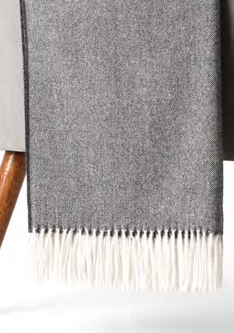 100% Baby Alpaca Throw - Herringbone Pattern