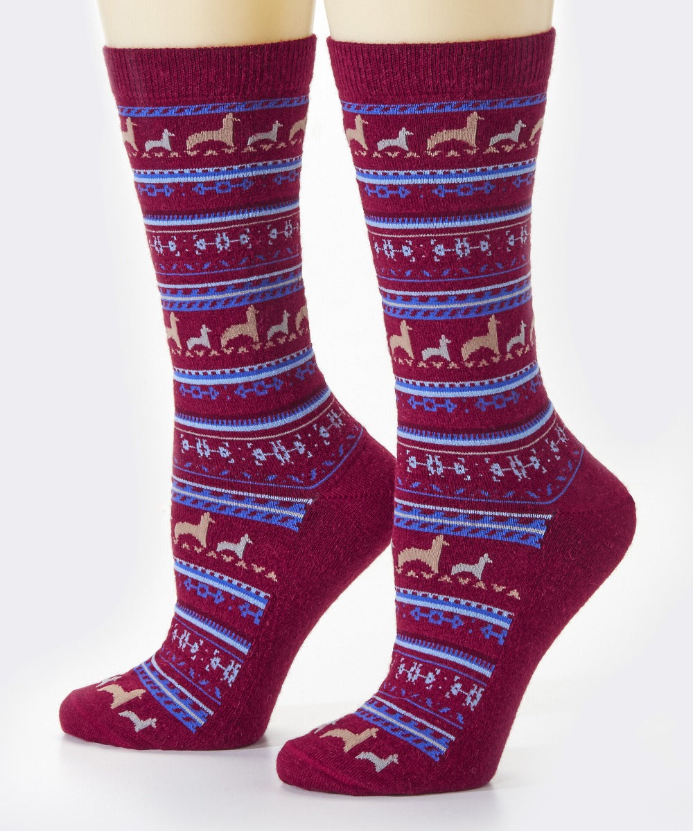 Lightweight Patterned Alpaca Socks